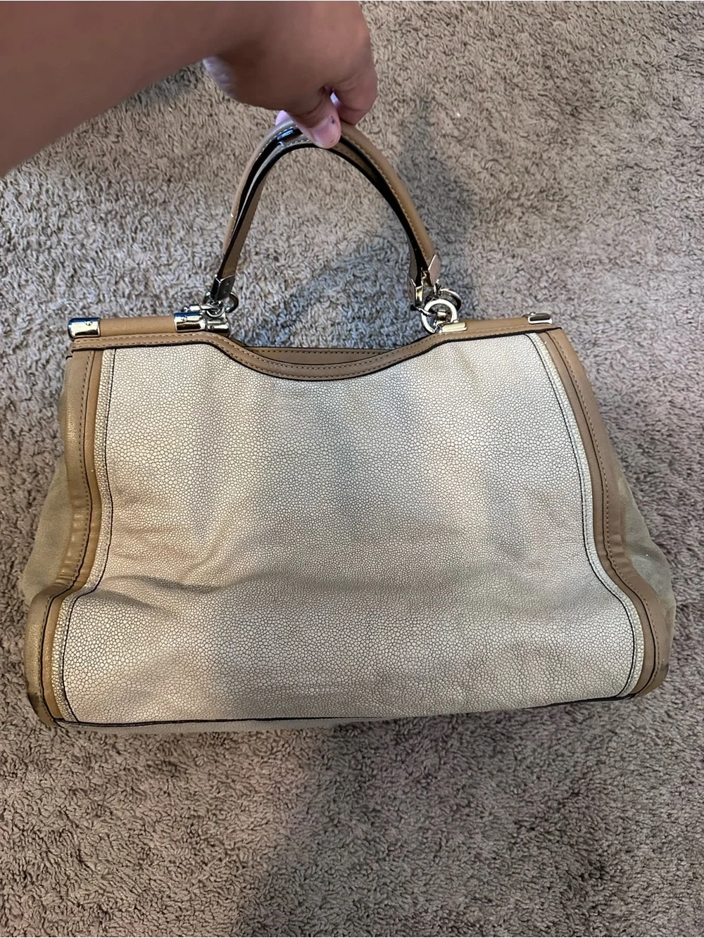 Coach Madison pinnacle caroline satchel stingray Embossed leather (needs cleanin